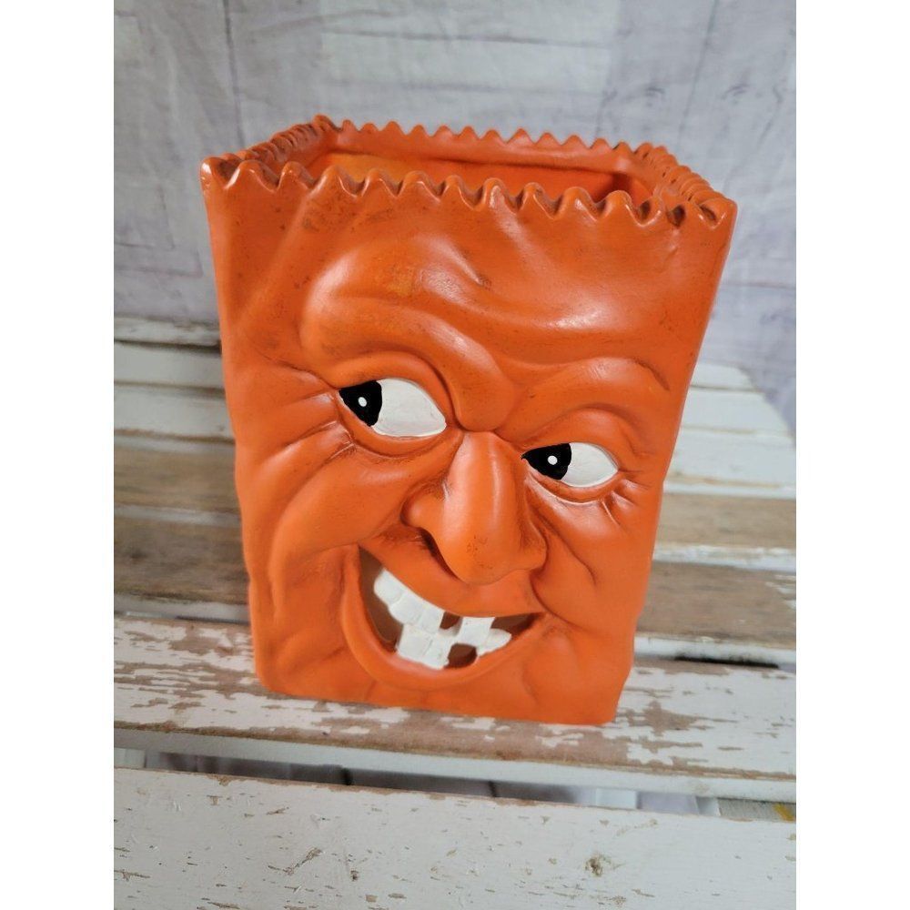 Robert Allen ceramic pumpkin home‎ basket decor can
